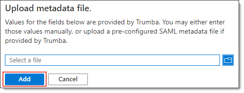 Upload metadata into Microsoft Entra ID form